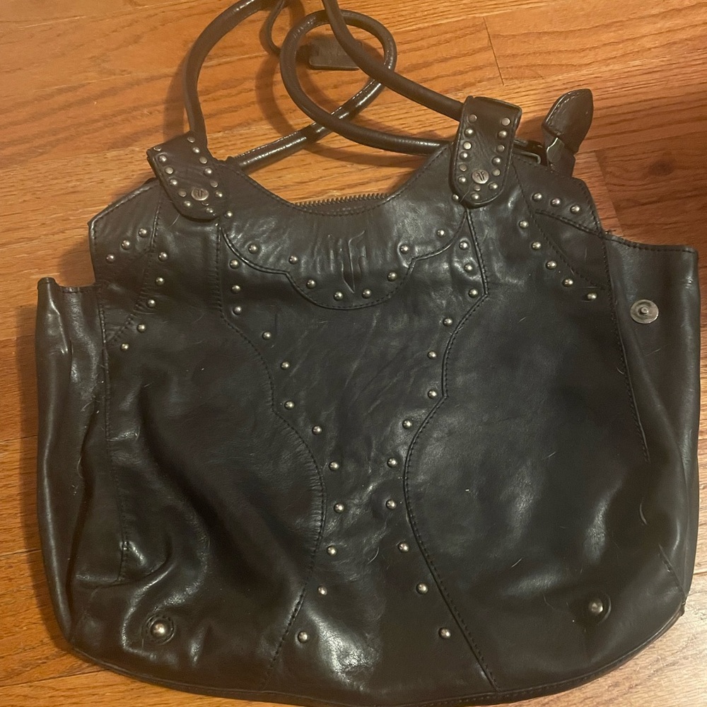 Black studded Frye